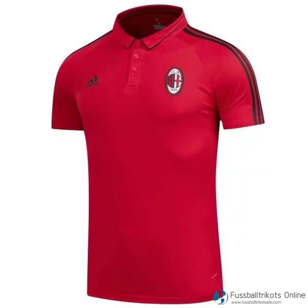 AC Milan Polo 2017-18 Rote Fussballtrikots Günstig